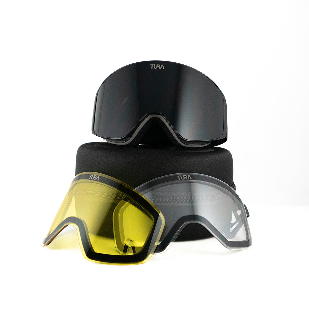 Tura Equipment Gemken magnetiska skidglasögon Svart/Svart med tre linser
